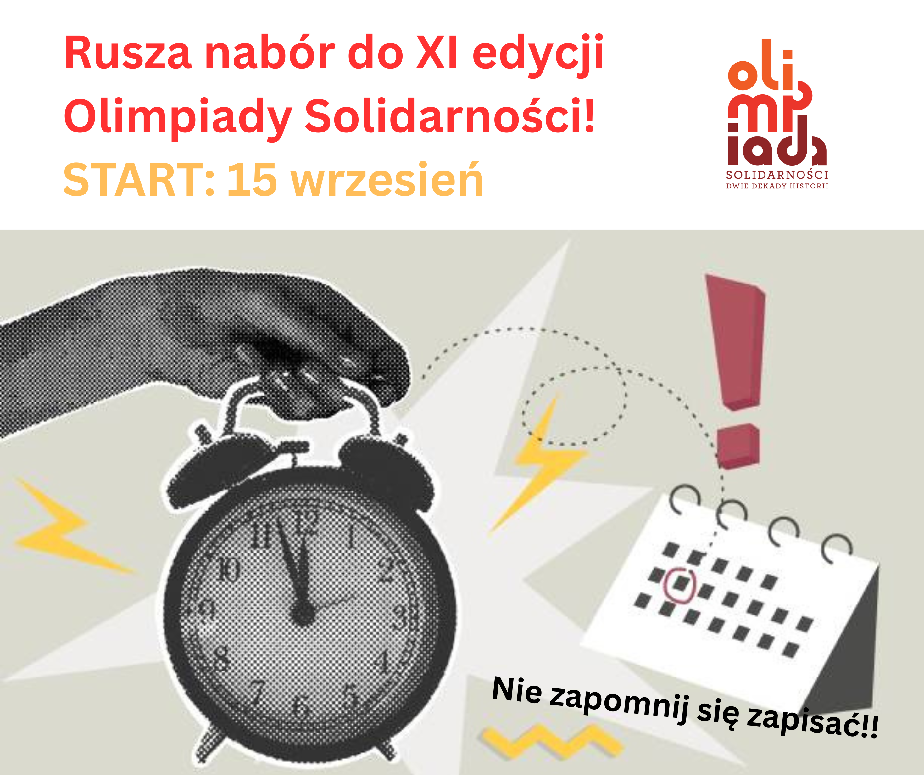 Startuje XI edycja „Olimpiady Solidarności. Dwie dekady historii”  – zapraszamy do udziału